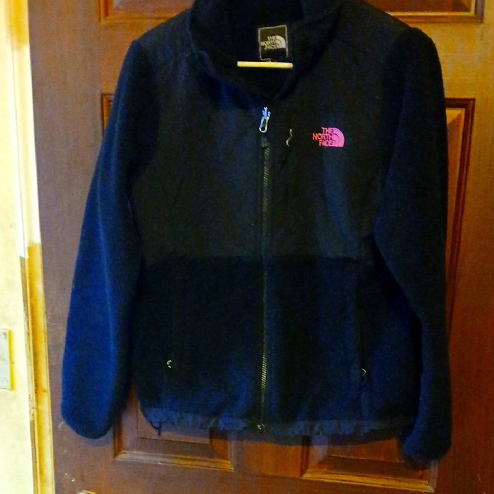The North Face Black Jacket with Pink Logo